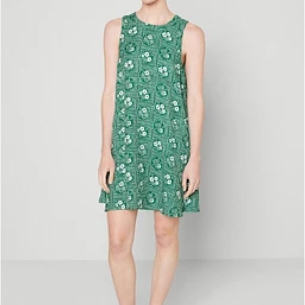American Vintage Green Floral Mini Dress